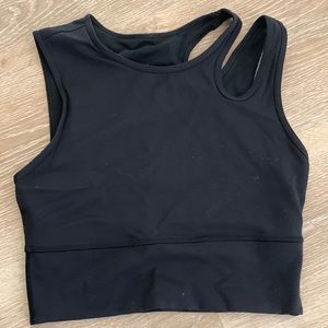 Black lulu crop top cut out